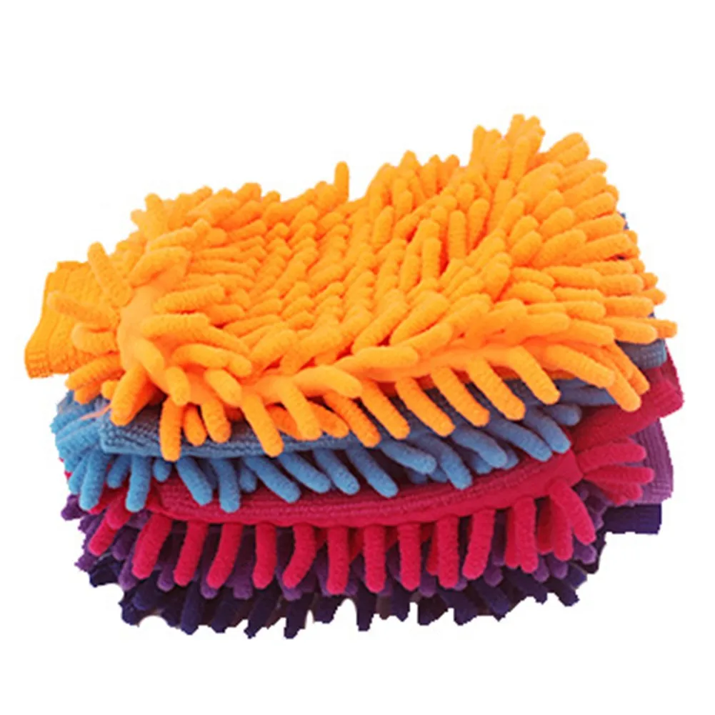 Car Wash Cleaning Glove Super Mitt Microfiber Gloves DIY Carwash Household Car Washing Cleaning Anti Scratch Glove Random Color