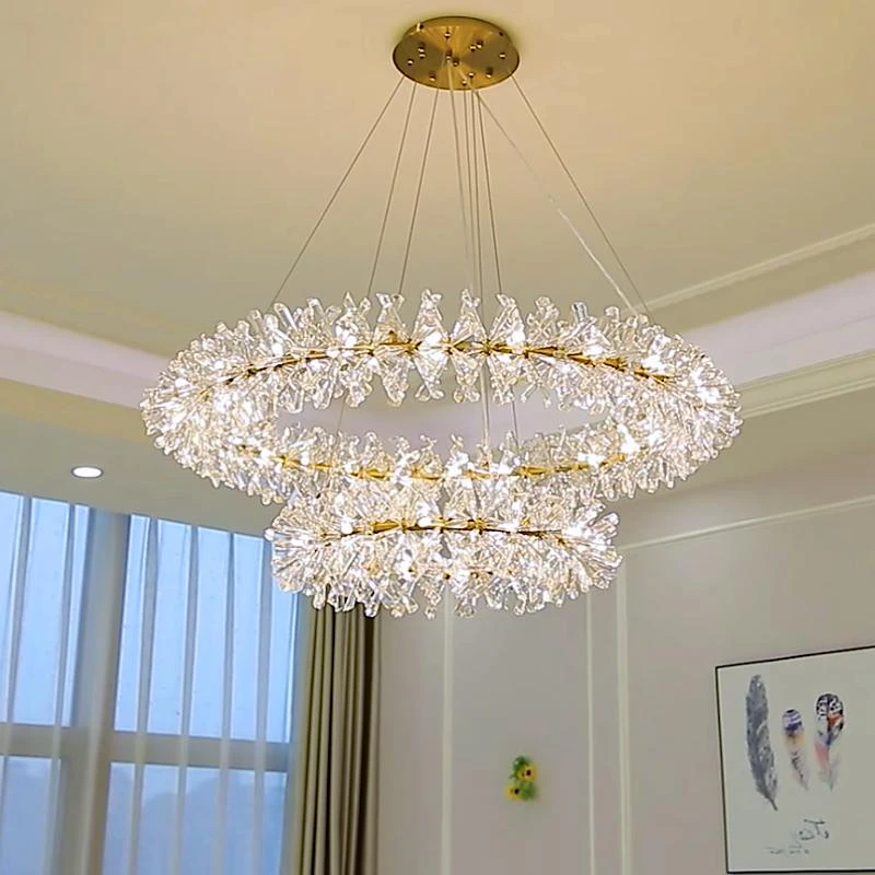 crystal chandeliers modern pendant lamp luxurious lampara colgante for living room hotel foyer cristal fixtures lustre g9