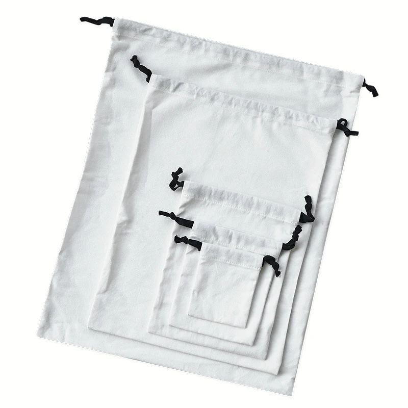 H38e23e996de44486b57322602c546ae7d White Canvas Cotton Bags with Black Drawstring Christmas Gift Wedding Candy Package Pouch Big Size Dustproof Sacks Mallzona