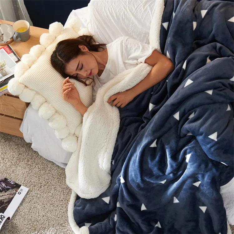 Двухслойное зимнее шерстяное одеяло Ferret кашемировое теплое Флисовое одеяло s для кровати клетчатое супер мягкое покрывало на диван-кровать