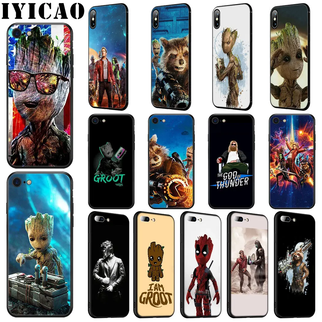 

IYICAO Guardians of the for Galaxy Soft Silicone Case for iPhone 11 Pro Max XR X XS Max 6 6S 7 8 Plus 5 5S SE Phone Case