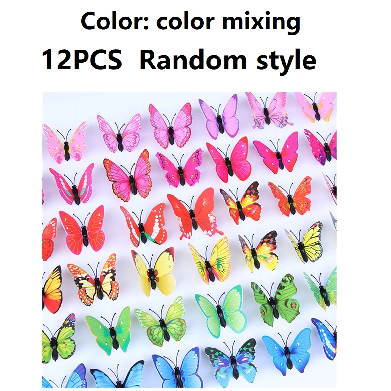T0031-Color mixing ПВХ имитация бабочки креативные ремесла магнитный холодильник занавес украшение бабочка - Цвет: T0031-Color mixing