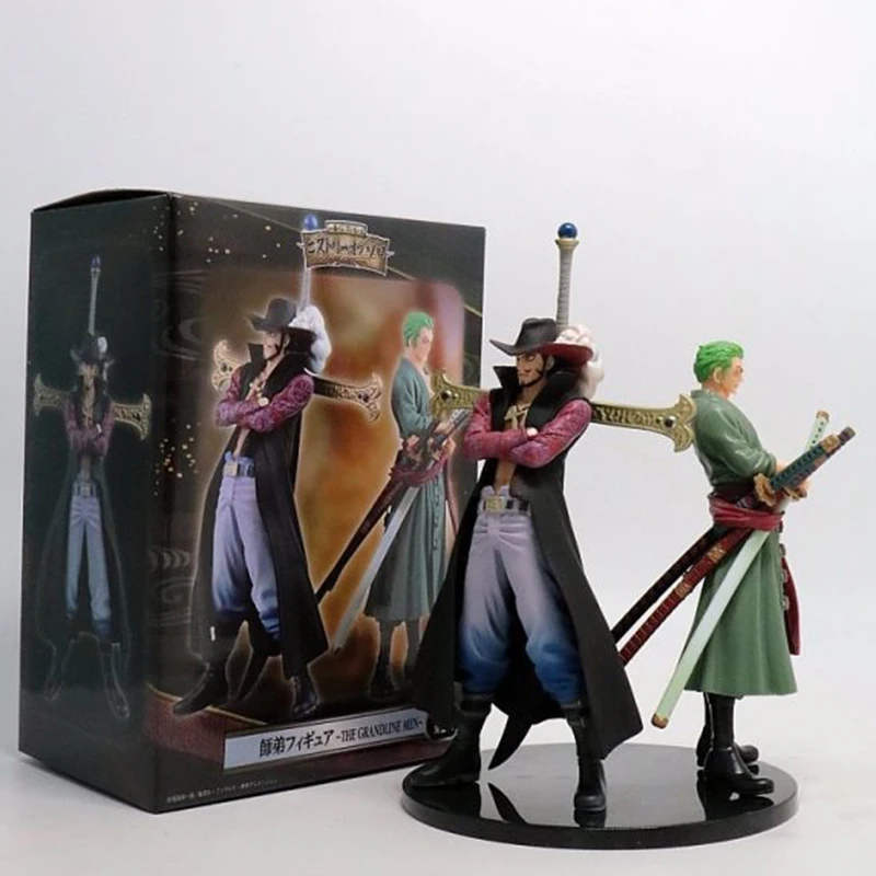 2pcs 21cm Anime One Piece Figure The Grandline Men Dracule Mihawk Vs Roronoa Zoro Pvc Action Figures Collectible Model Toys Action Figures Aliexpress