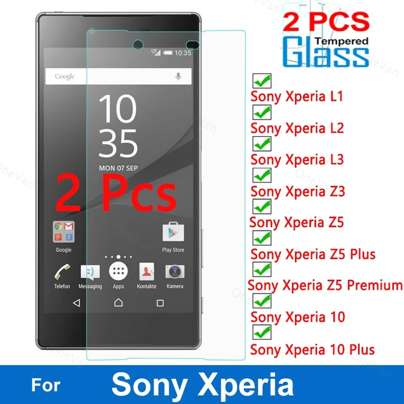 Vetro Frontale In Pellicola Temperata 2 Pezzi Per Sony Xperia Z3 L3 L2 L1 Vetro Protettivo Per Telefono Per Sony Xperia 10 Plus Z5 Plus Premium 9H