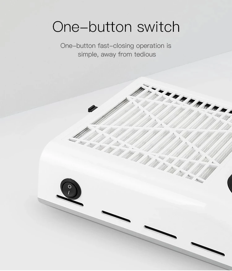 Tanie 80W nowy odpylacz do paznokci odkurzacz Manicure Salon Nail Art pył maszyna ssąca z potężna moc wentylatora filtr wielokrotnego użytku