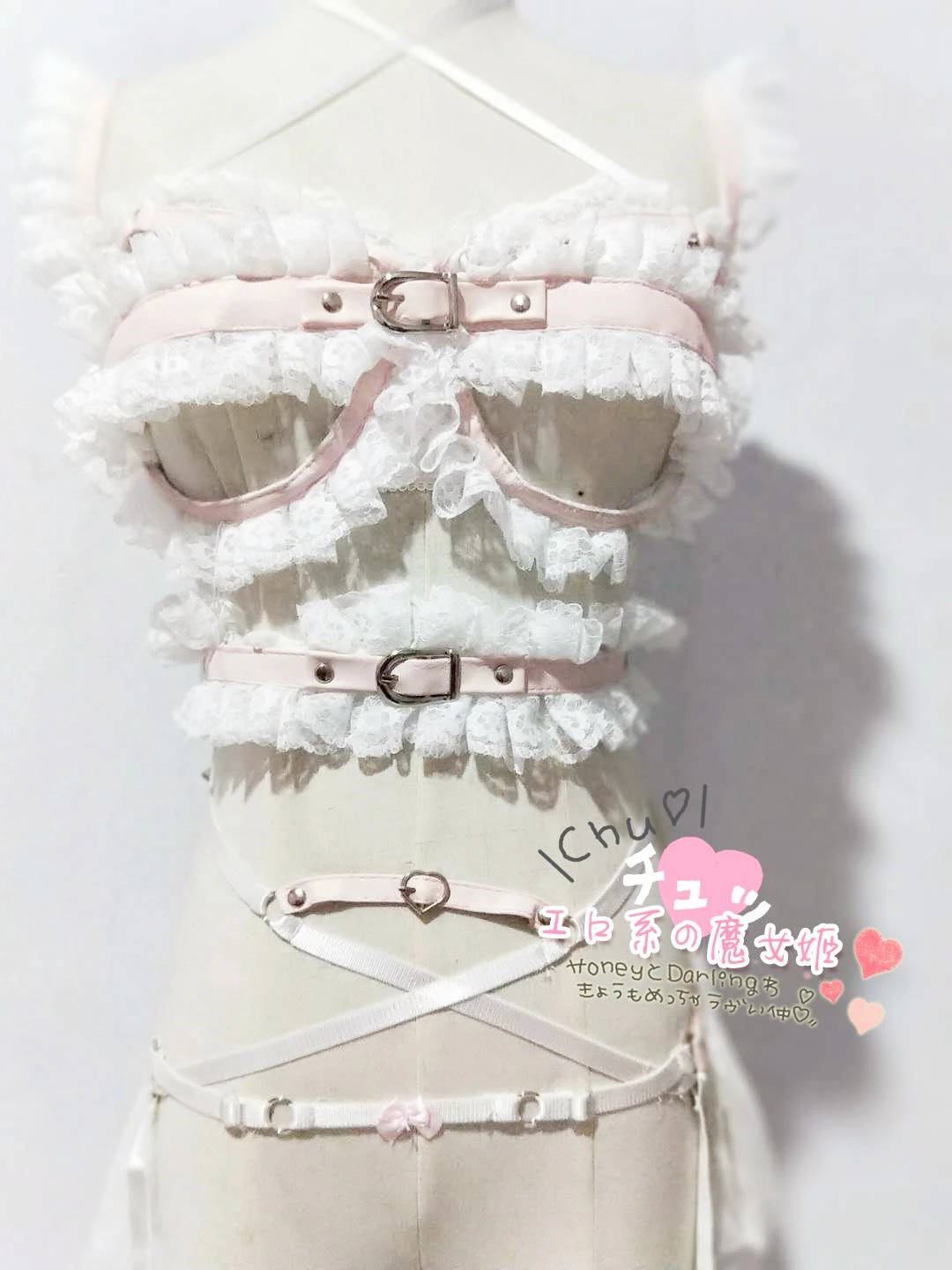 Розовый комплект ремней ручной работы из искусственной кожи для женщин