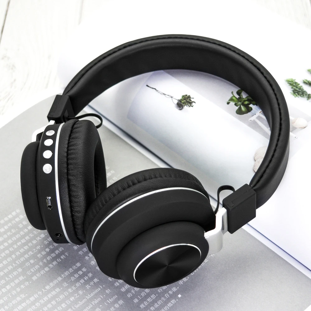 Наушники для карт, Bluetooth 5,0, беспроводная гарнитура, складная, Спортивная, Hifi, бас, AUX, аудио, портативный светильник, микрофон для samsung S9 Plus - Цвет: Черный