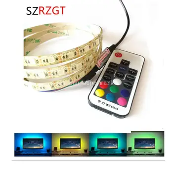 

DC5V USB LED Strip 5050 Waterproof RGB LED Light Flexible 50CM 1M 2M add 3 17Key Remote For TV Background Lighting