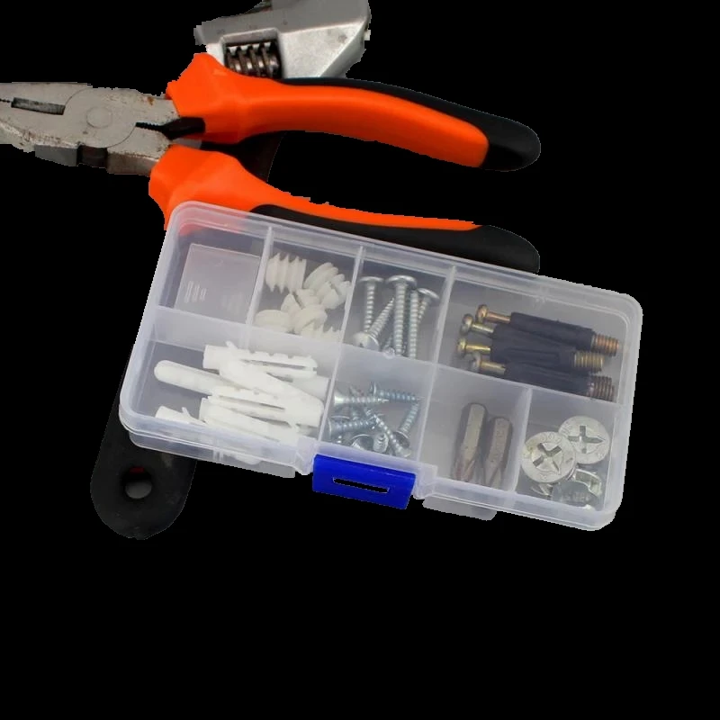 1 Pcs Square Transparent Plastic Storage Box Case 10 Slot Adjustable For Pils Jewelry Beads Earring Case Organizer Tool Box