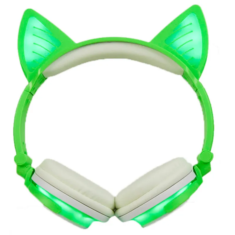 Наушники Bluetooth Беспроводные гарнитуры Складные дети LIMSON Cat Ear Light Up 3 5 мм Штекерный