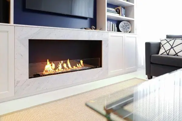 

Inno-Fire 36 inch 900mmL silver or balck entertainment center with fireplace intelligent ethanol fire