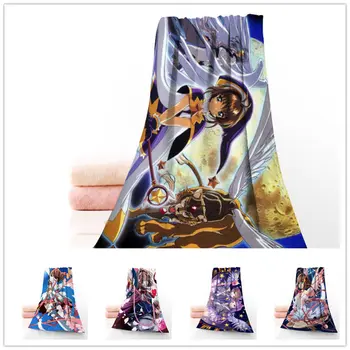 

Custom anime Card captor Sakura 35*75cm Face Towels Facecloth Bamboo Fiber Washcloth Quick drying Sports Towel