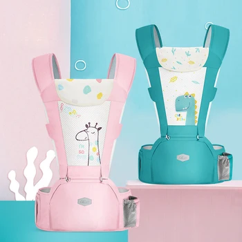 

Ergonomic Baby Carrier Backpack Cartoon Cute Multifunctional Waist Stool Mesh Cotton Sling Hipseat Travel Kangaroo 0-36 Months