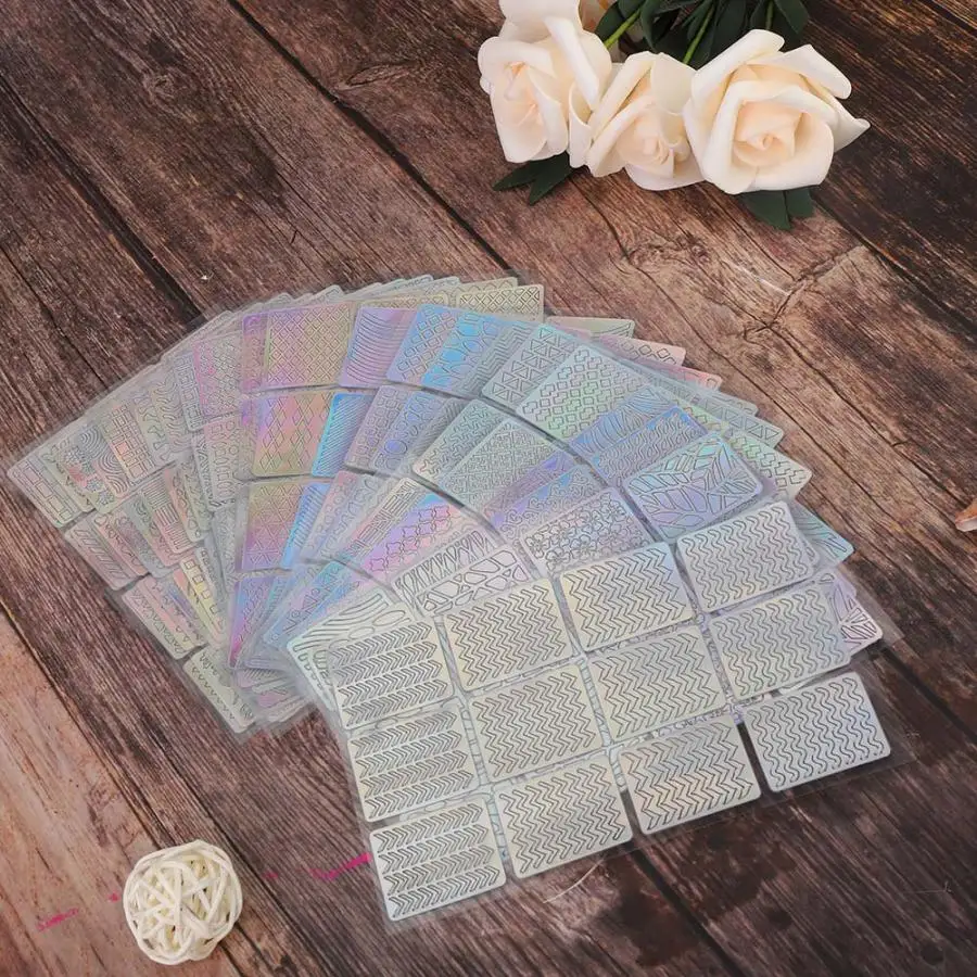 Аксессуары для ногтей 24 шт DIY Красочные полые наклейки для дизайна ногтей s дизайн ногтей салон декоративная наклейка для ногтей