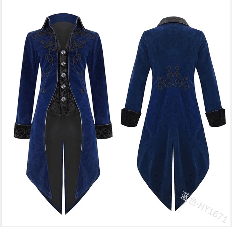 Pirate Jacket Medieval Traditional Adult Gentlemen Trench Coat British ...