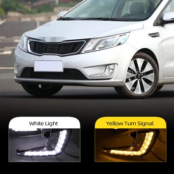 

Car Flashing 2Pcs For KIA Rio K2 2011 2012 2013 2014 bright LED DRL Daytime Running Lights 12V Daylight top quality light auto