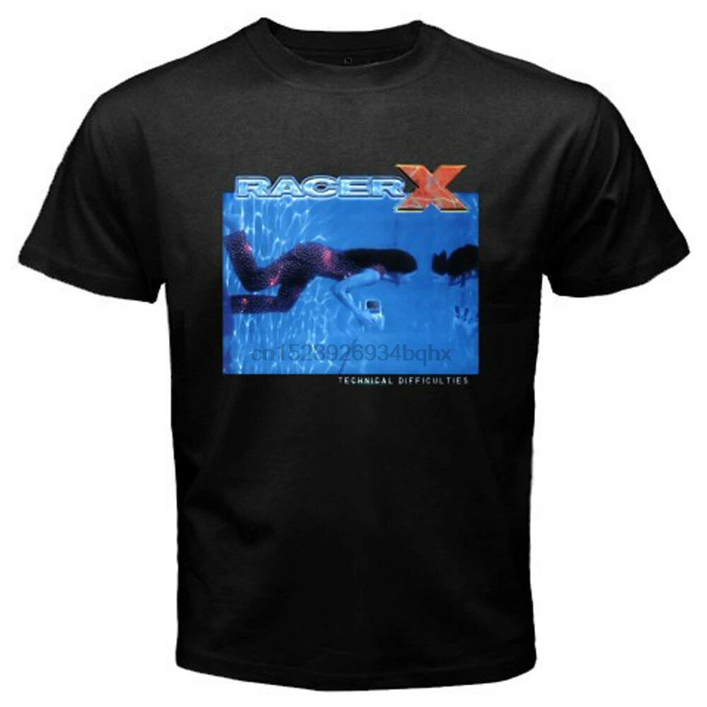Новый гонщик X технические сложности альбом логотип мужская Черная футболка