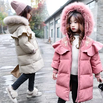 

coats girl winter 2019 winterjacke herren teens warm thick kids clothes 12 years old faux fur collar