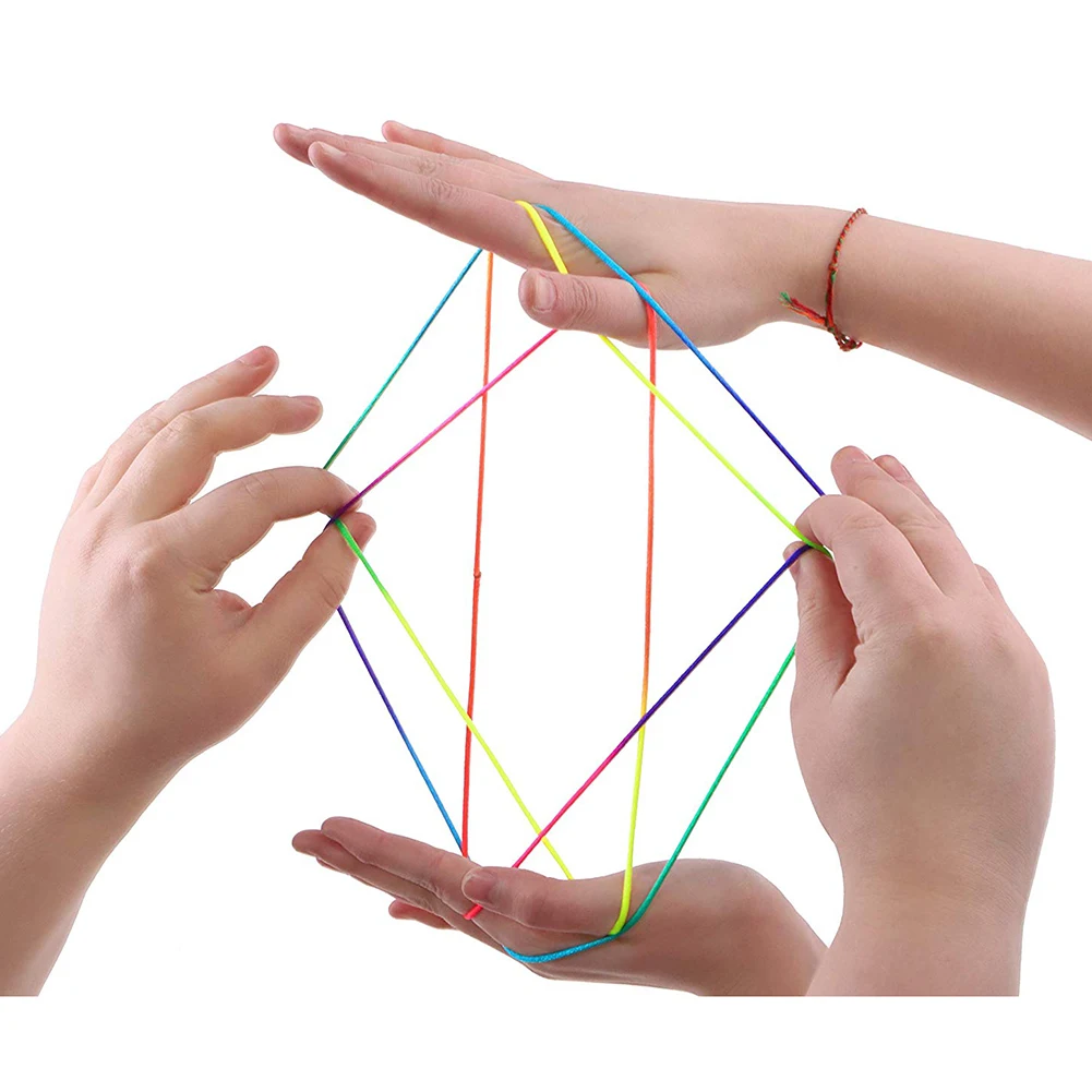 Дети радуга цвет шарить палец нить веревка струна игра развивающая игрушка головоломка обучающая игра для детей Дети