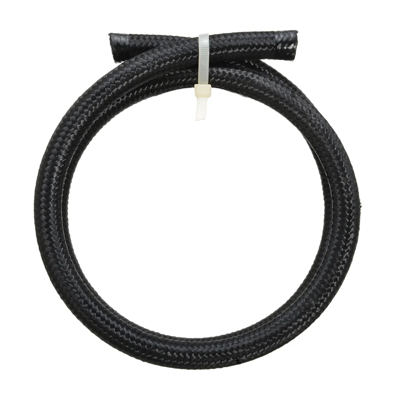 

1M AN-6 8mm 5/16Inch Nylon Braided Stainless Steel Hose Line Racing Hose Fuel Line Car Oil Cooler Hose Pipe Black