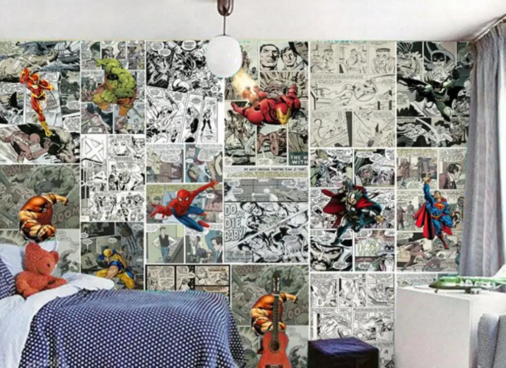 Milofi на заказ 3D Обои фреска комиксы Marvel 3D детская комната обои ТВ фон стены супер герой украшения обои mur