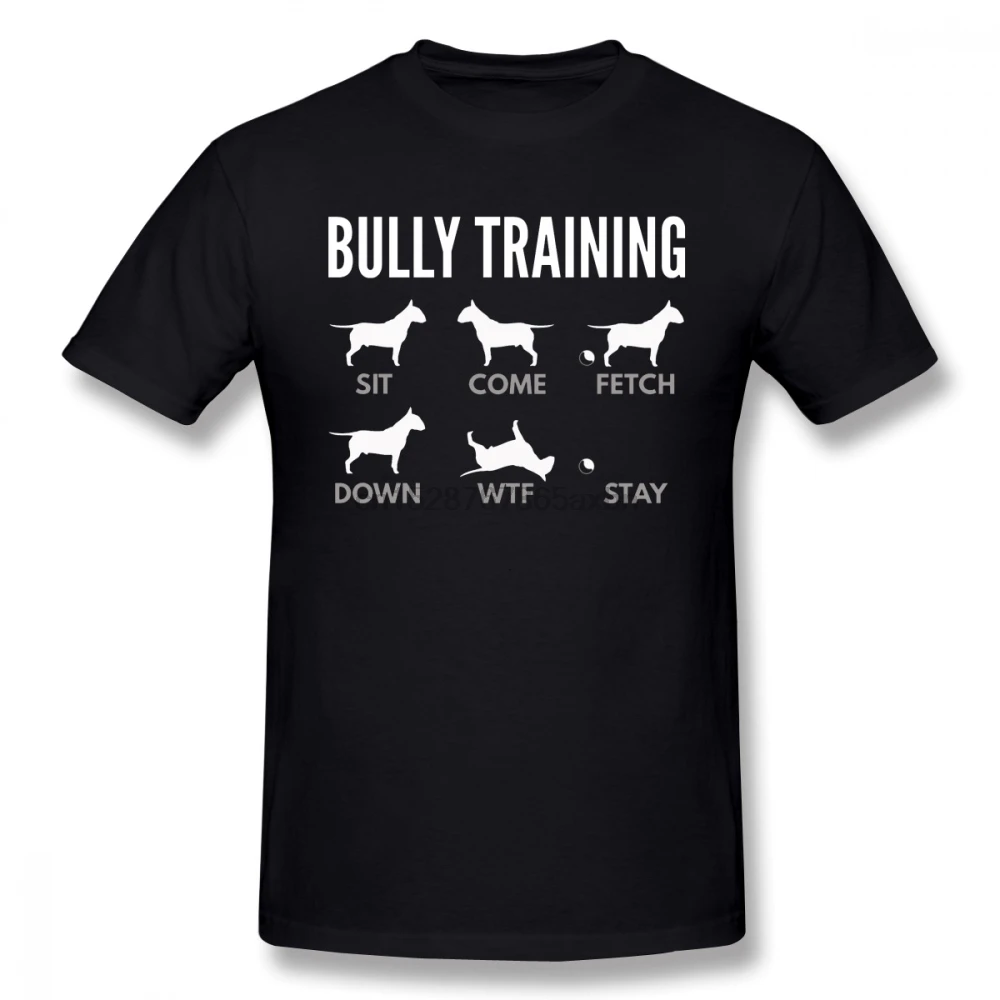 Английский бультерьер Bully обучение собака Мужская футболка дропшиппинг