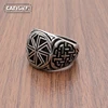 Punk 316L Stainless Steel Vikings Slavic Wheel Amulet Ring Scandinavian Runic Vikings Rings  Jewelry 4