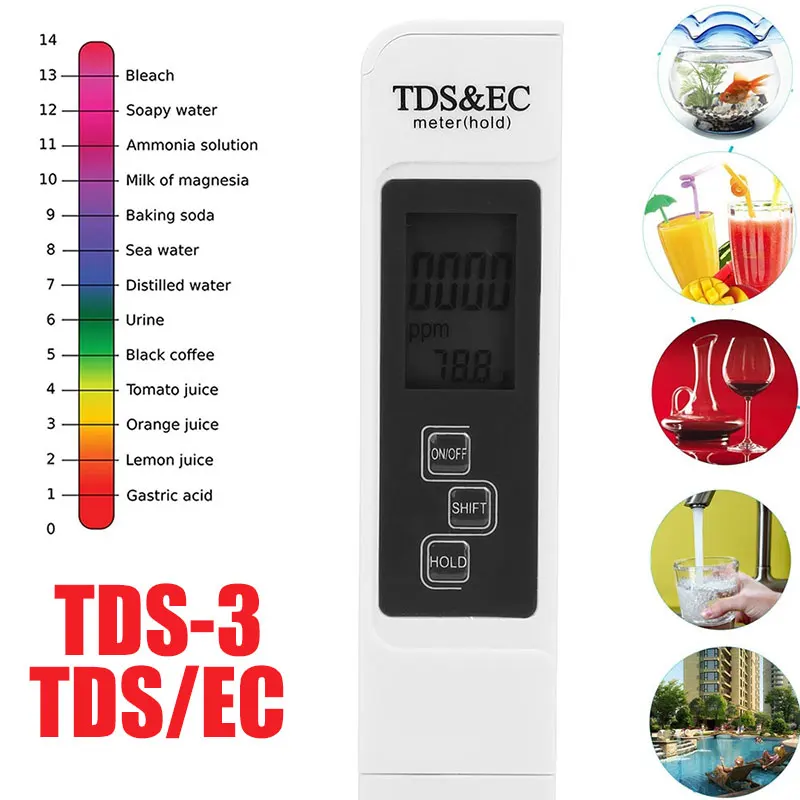 Белый ABS тестовая Ручка Ph Тест er Ph Ручка с EO цифровой lcd плавательный бассейн портативный Диабет аквариум питьевая вода здоровое тело