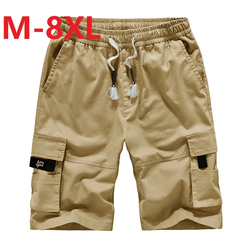 

2022Summer Men's Baggy Multi Pockets Military Cargo Short pants Male Cotton Khaki Mens Tactical Shorts Beach shorts plus size8XL