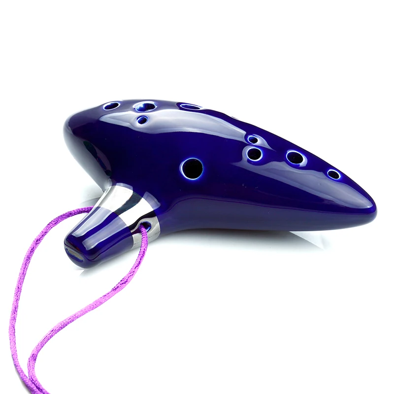 Ocarina Instrument de musique classique bleu, 12 trous, Alto C