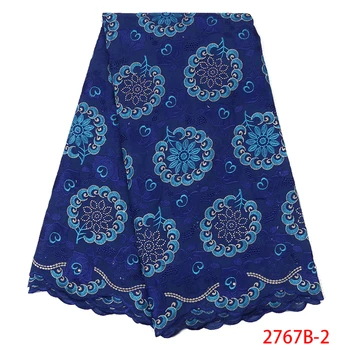 

8 colors (5yards/pc) rhinestones fixed Swiss voile lace fabric elegant African cotton lace fabric for party dress QF2767B-2