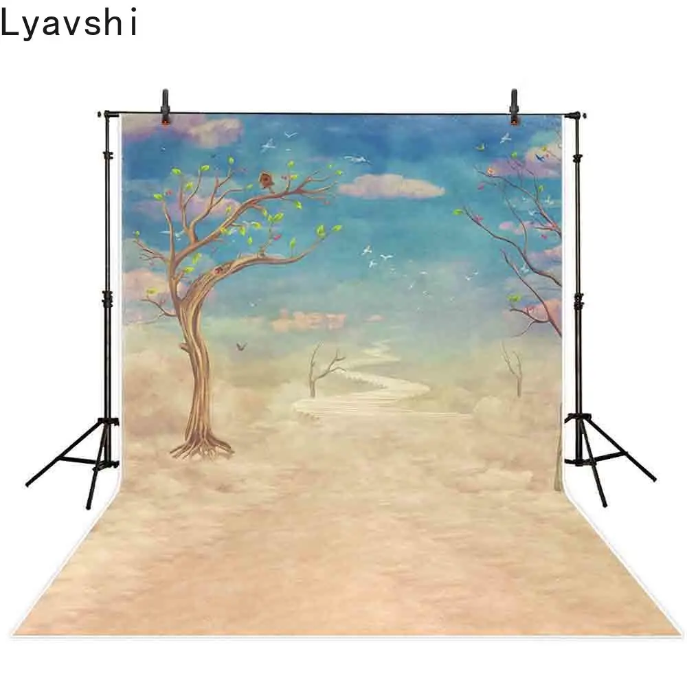 Фон для фотосъемки Lyavshi абстрактный природный пейзаж голубое небо деревья