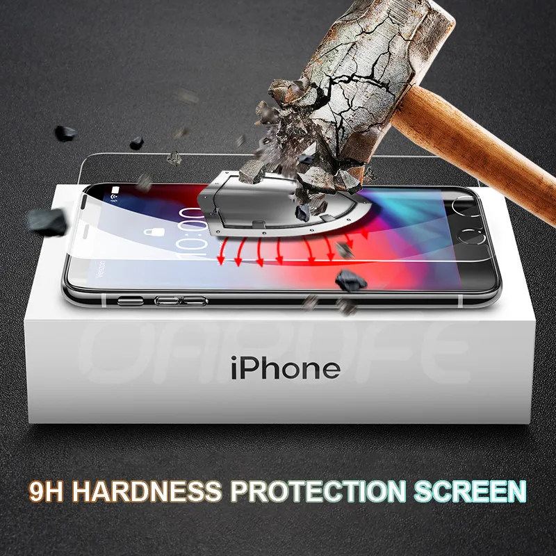 9H Anti-Burst Protective Glass For iPhone 11 Pro X XR XS Max Tempered Screen Protector iPhone 8 7 6 6S Plus 5 5S SE Glass Film