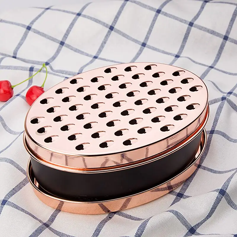 OUNAMIO Cheese Grater with Container Lid, Round Vegetable Food Chopper  Slicer with Brush, Rose Gold 