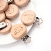 5Pcs/Lot Beech Wood Pacifier Clip Animal Small Elephant Heart Pattern Pacifier Clips for Baby DIY Pacifier Chain Accessories 5
