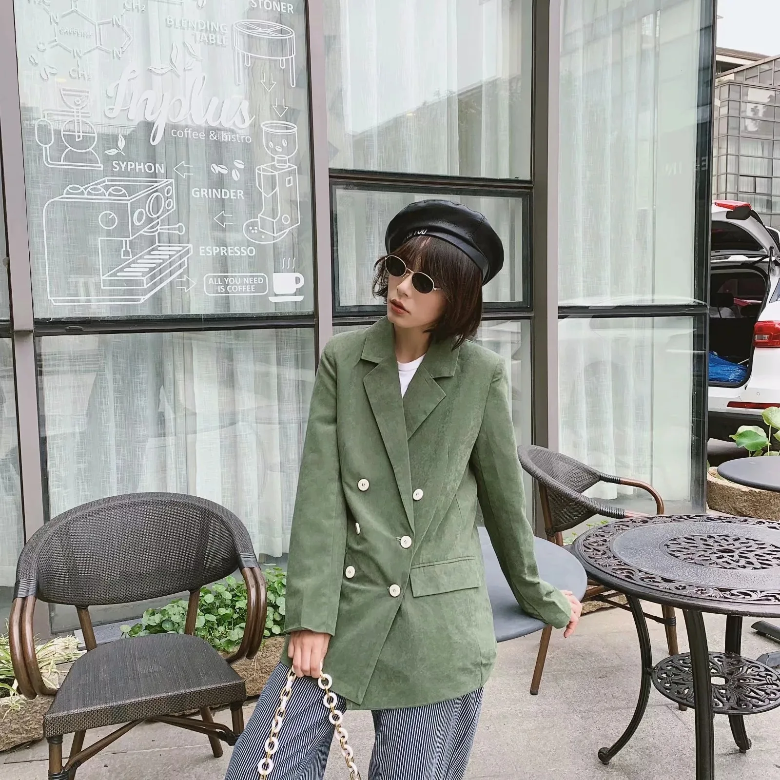 

2019 New Products INS Europe And America WOMEN'S Dress Double Breasted Suit Jacket