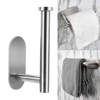 

Stainless Steel Seamless Durable Easy Mount Bathroom Self Adhesive Strong Rust Proof Hotel Supplies No Drilling Toilet Paper