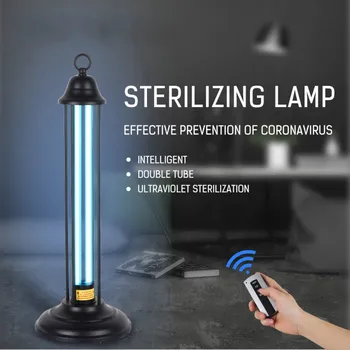 

38W UV Germicidal Light UVC Sterilizer Kill Dust Mite Eliminator UV Disinfection lamp Desktop Remote AC 220V Portable Home