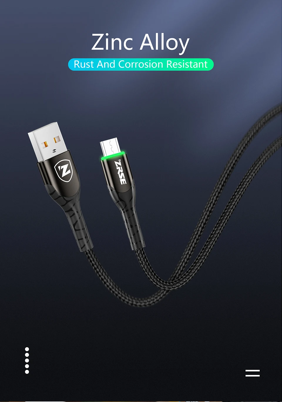 ZRSE 3M 2M 1M Micro USB кабель для samsung Galaxy S7 J7 J5 Синхронизация данных usb-кабель светодиодный 3A Быстрая зарядка для Xiaomi Redmi 4x Note 4 5