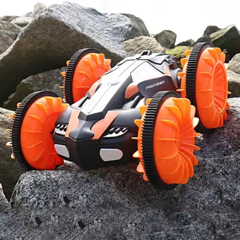 

Children Water Land Amphibious Agents Waterproof Double Side Remote Control Stunt Car Toy for Kids