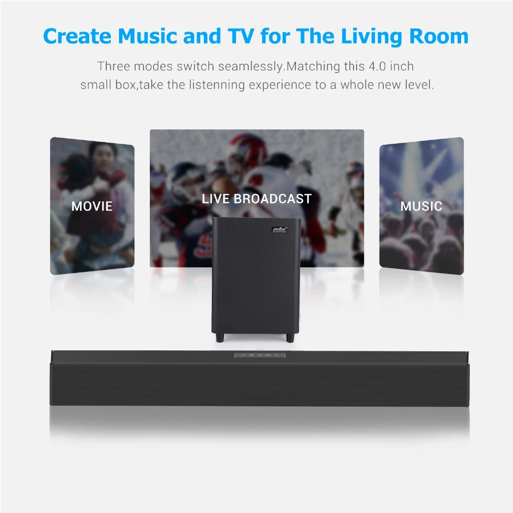 100W TV SoundBar 2.1 Bluetooth Speaker 5.0 Home
