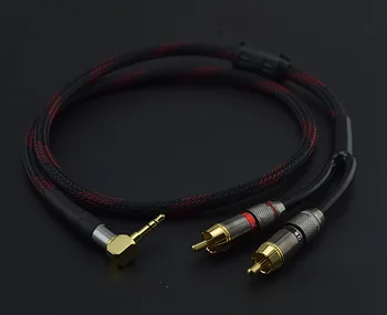 

Hifi 3.5mm Male to 2RCA male Gold plated Cable 3.5 Aux to Dual RCA Audio Hi-end Cable with magnet ring