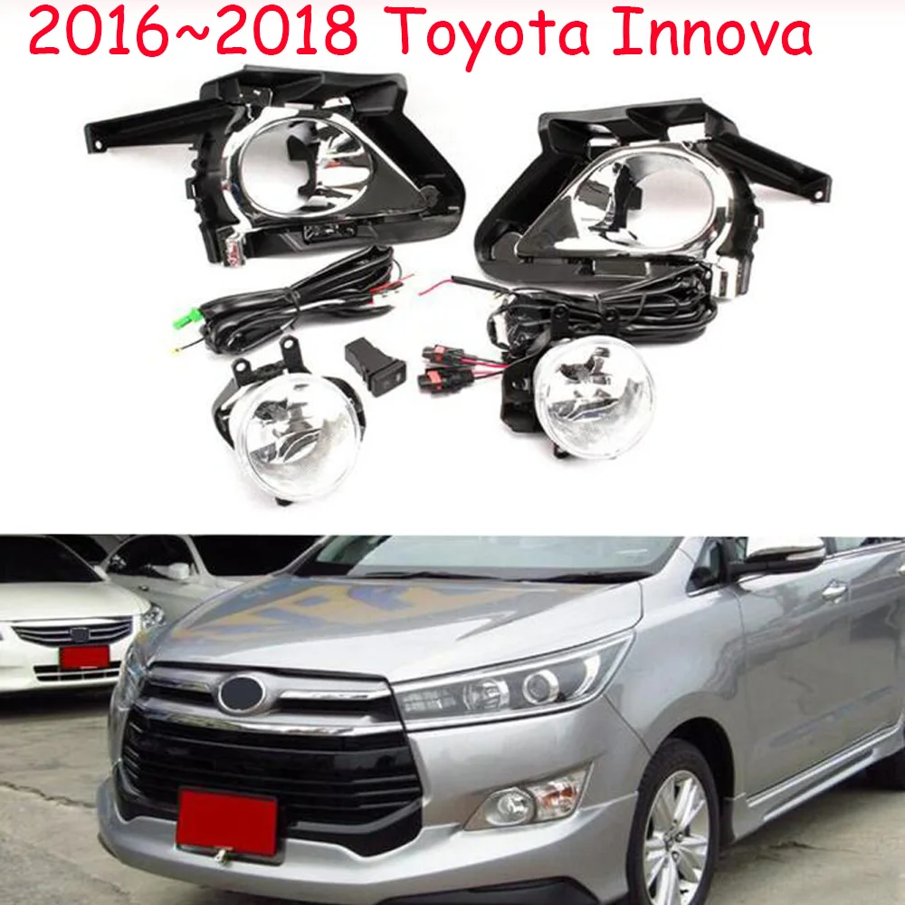 1 комплект фар бампера автомобиля для toyota Innova противотуманные фары~ 2018y галогенные лампы 4300K провода фары для Innova противотуманные фары