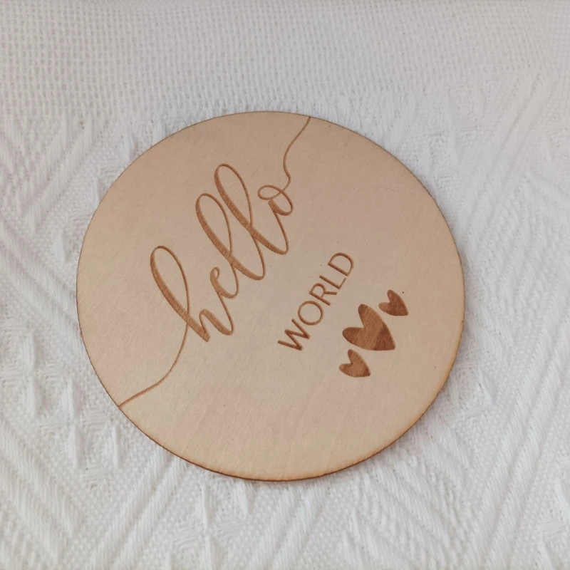 1pc Handmade Wooden Baby Milestone Card Newborn Birth Growth Recording Cards Souvenir Commemorative Cards Photography Props
