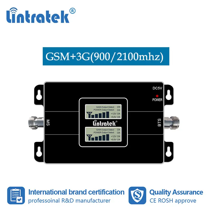Lintratek 2G 3G GSM WCDMA 900 2100MHz Signal Booster Dual Band Cellular Repeater for Cell Phone Communication LCD Display #dj | Мобильные
