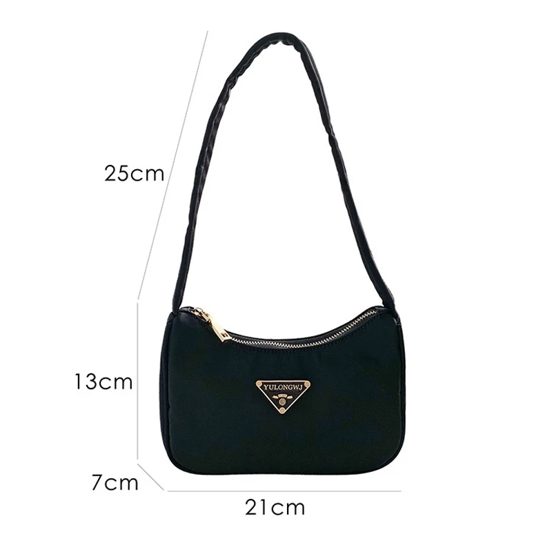 Vintage Women's Baguette Bag – Small Nylon Shoulder Purse, Retro Luxury Handbag for Ladies image 6