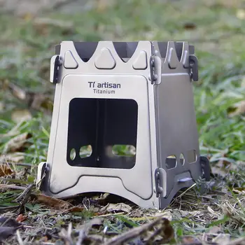 

GloryStar Outdoor Split Camping Stove Solid Titanium Portable Windbreak for Outdoor Camping Picnic Fishing Outdoor Pure Stove