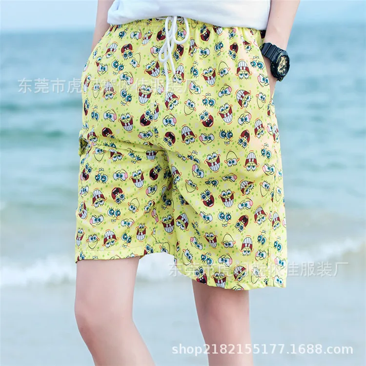 Various Printing Boy Swimsuits Boxer Briefs Knee Beach Short Rope Tie Waist Men Swim Wear Surfing Sport Quick-drying Breathable | Спорт и