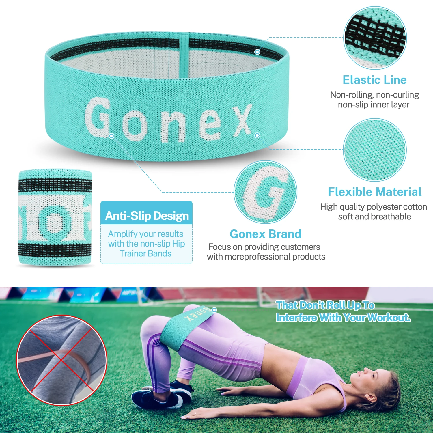 Gonex, 3 шт., Эспандеры для упражнений, набедренные резинки для ног, ягодицы, попки, повязки для тренировок, спорта, фитнеса, тренировок