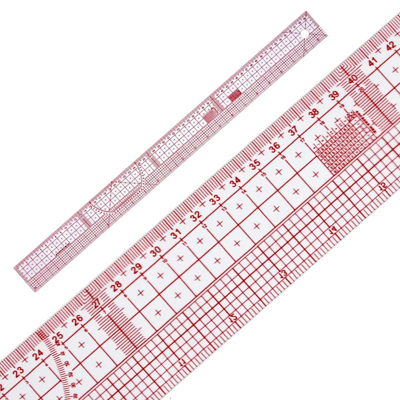 Regla recta métrica de doble cara de Patchwork de medición DIY de 60cm regla de dibujo transparente multifunción de costura a medida